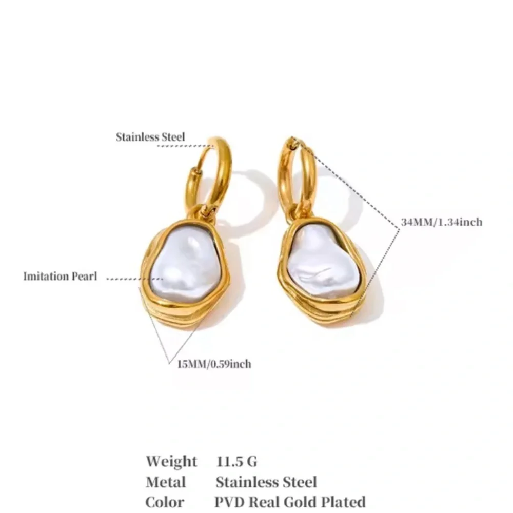 Classic Gold Pearl Earrings